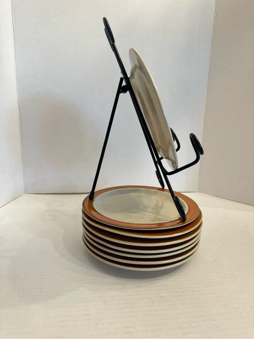 Lot of 4 Sears Sahara Orange Rim Salad Plate 7 1/8